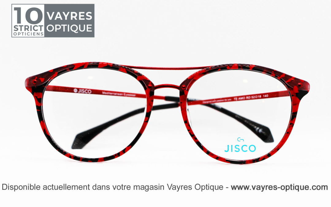 Joli modèle rétro, bi matière de chez JISCO chez Vayres Optique