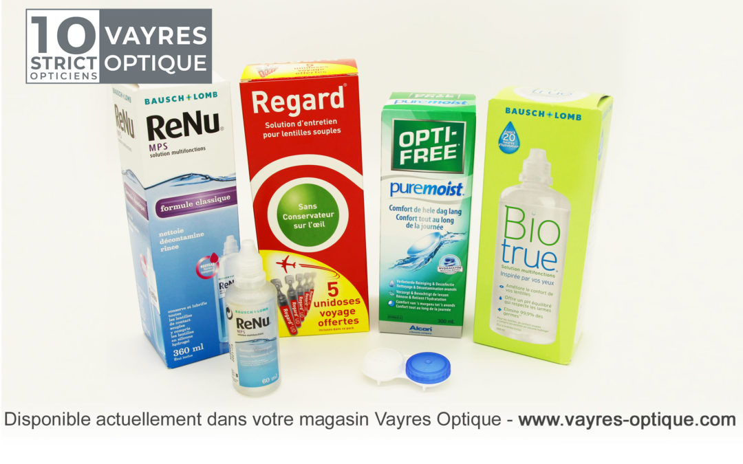 Produits d’entretien pour vos lentilles de contact